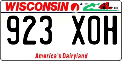 WI license plate 923XOH