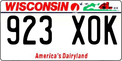 WI license plate 923XOK