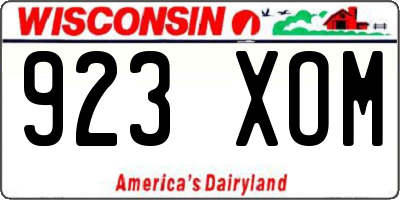 WI license plate 923XOM
