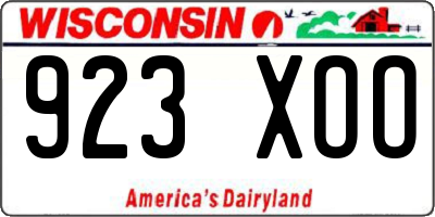 WI license plate 923XOO