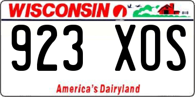 WI license plate 923XOS