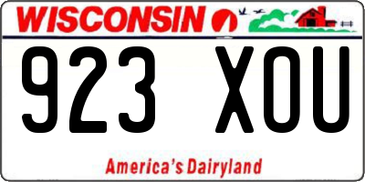 WI license plate 923XOU