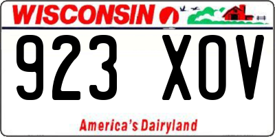 WI license plate 923XOV