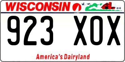 WI license plate 923XOX
