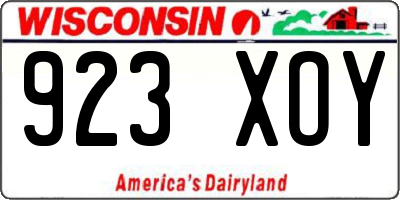 WI license plate 923XOY