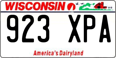 WI license plate 923XPA
