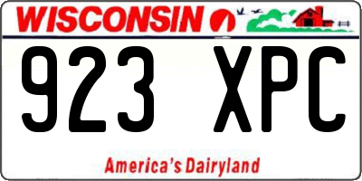 WI license plate 923XPC