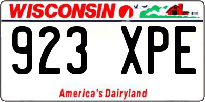 WI license plate 923XPE