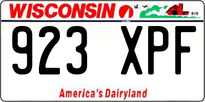 WI license plate 923XPF