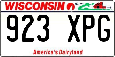WI license plate 923XPG