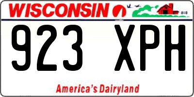WI license plate 923XPH