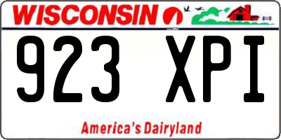 WI license plate 923XPI