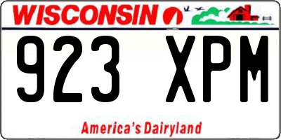 WI license plate 923XPM