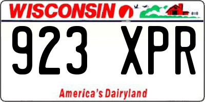WI license plate 923XPR