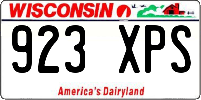 WI license plate 923XPS