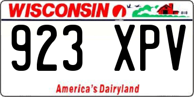 WI license plate 923XPV