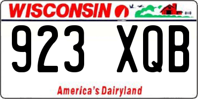 WI license plate 923XQB