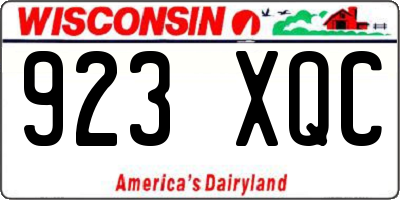 WI license plate 923XQC