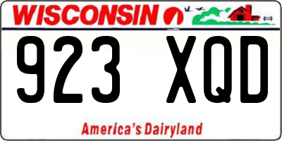 WI license plate 923XQD