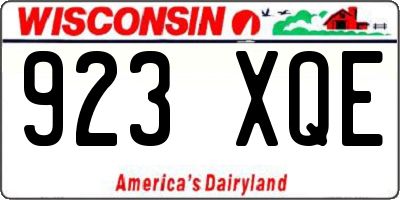 WI license plate 923XQE