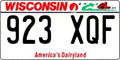 WI license plate 923XQF