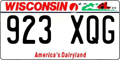 WI license plate 923XQG