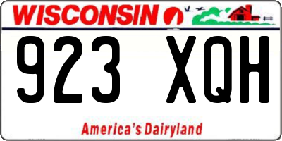 WI license plate 923XQH