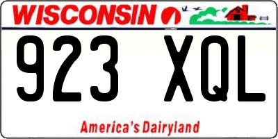 WI license plate 923XQL