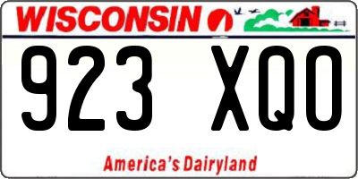 WI license plate 923XQO