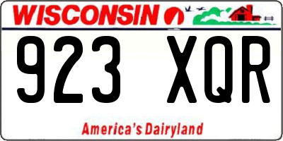 WI license plate 923XQR
