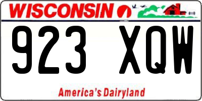 WI license plate 923XQW