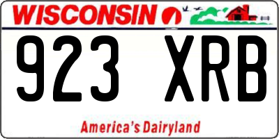 WI license plate 923XRB