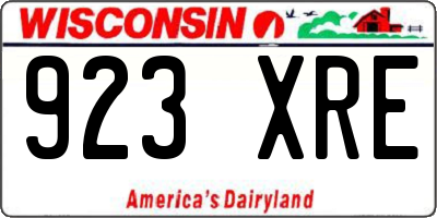 WI license plate 923XRE