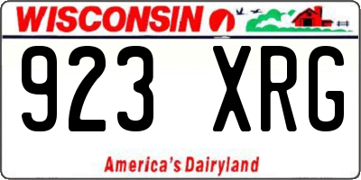 WI license plate 923XRG