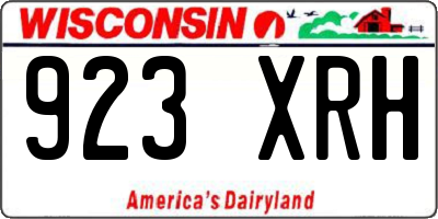 WI license plate 923XRH