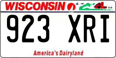 WI license plate 923XRI