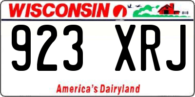 WI license plate 923XRJ