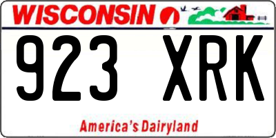 WI license plate 923XRK