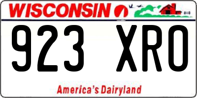 WI license plate 923XRO