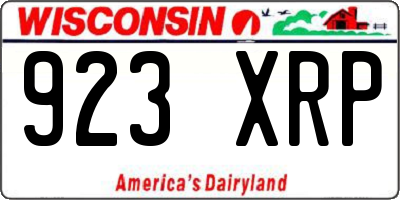 WI license plate 923XRP