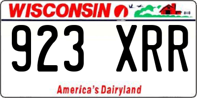 WI license plate 923XRR