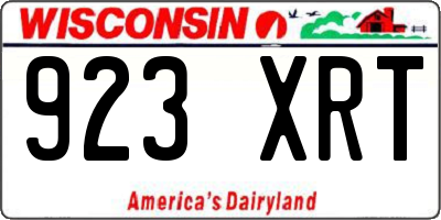WI license plate 923XRT