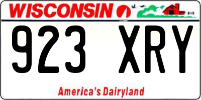 WI license plate 923XRY