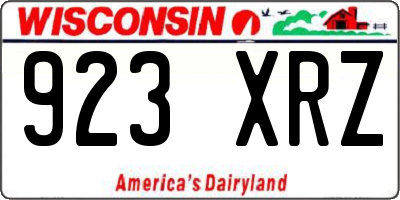 WI license plate 923XRZ