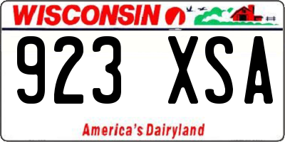 WI license plate 923XSA