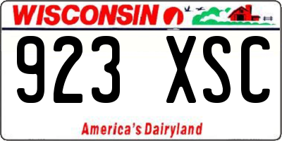 WI license plate 923XSC