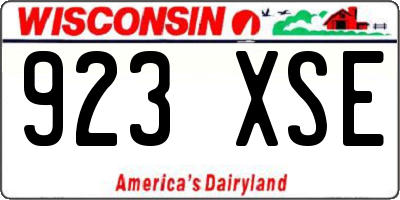 WI license plate 923XSE