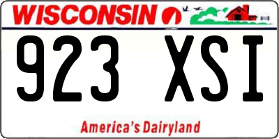 WI license plate 923XSI