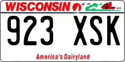 WI license plate 923XSK
