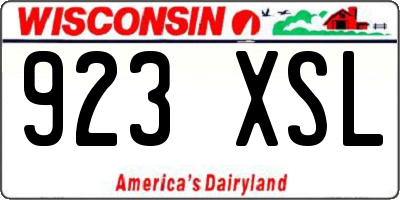 WI license plate 923XSL